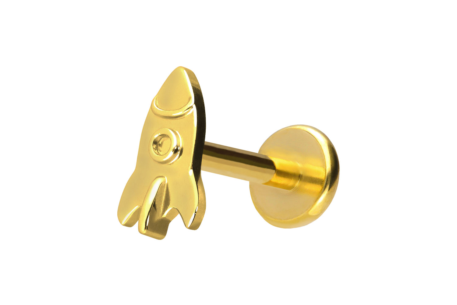 Titan Labret Piercing mit Push Fit RAKETE